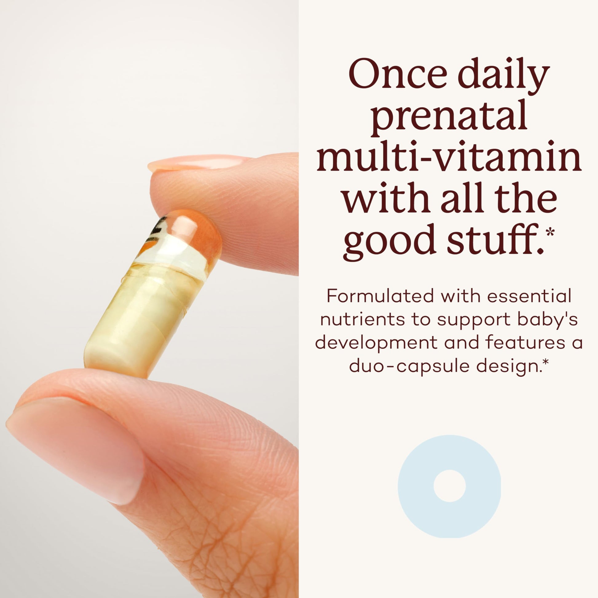 Detalle de cápsulas veganas premama vitaminas prenatales