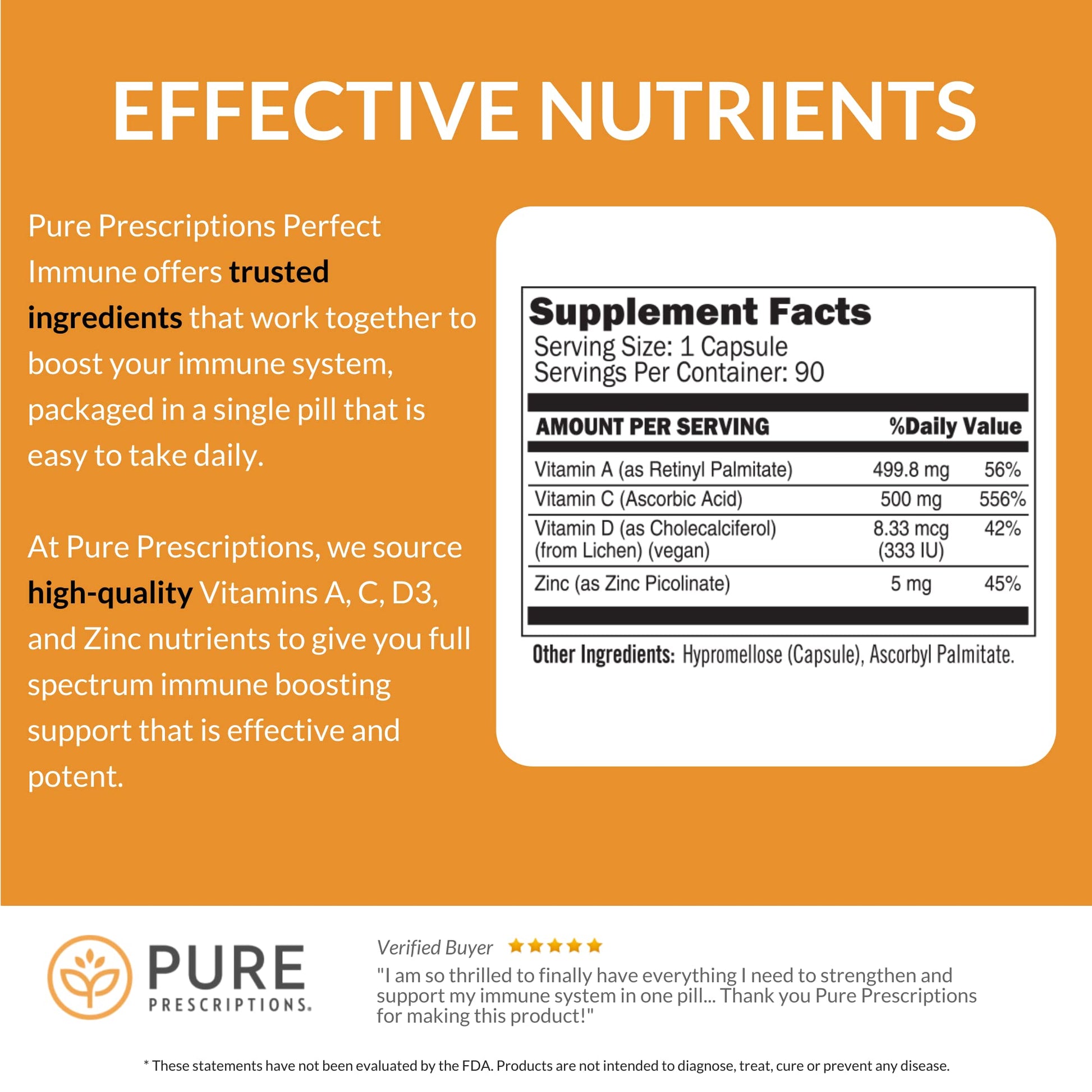 Cápsulas veganas Pure Prescriptions Perfect Immune 60 unidades