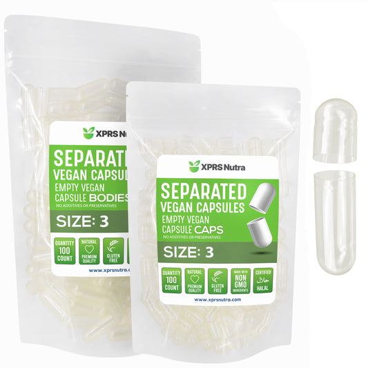 Cápsulas veganas vacías tamaño 3 de XPRS Nutra