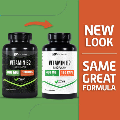 Cápsulas veganas vitamina B2 Healthfare 400mg