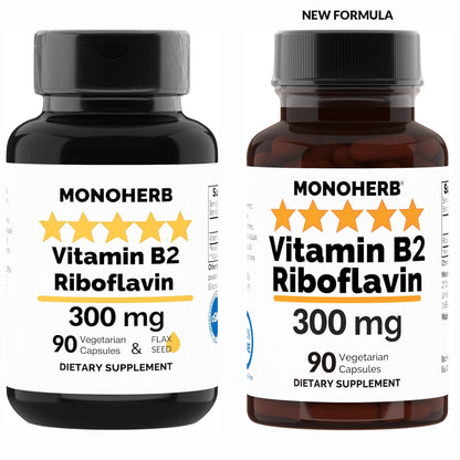 Cápsulas veganas vitamina B2 con polvo de linaza Monohreb