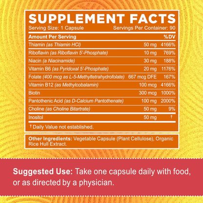 Cápsulas veganas vitamina complejo B Zentastic para energía