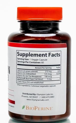 Cápsulas veganas vitamina K2 y D3 para salud ósea