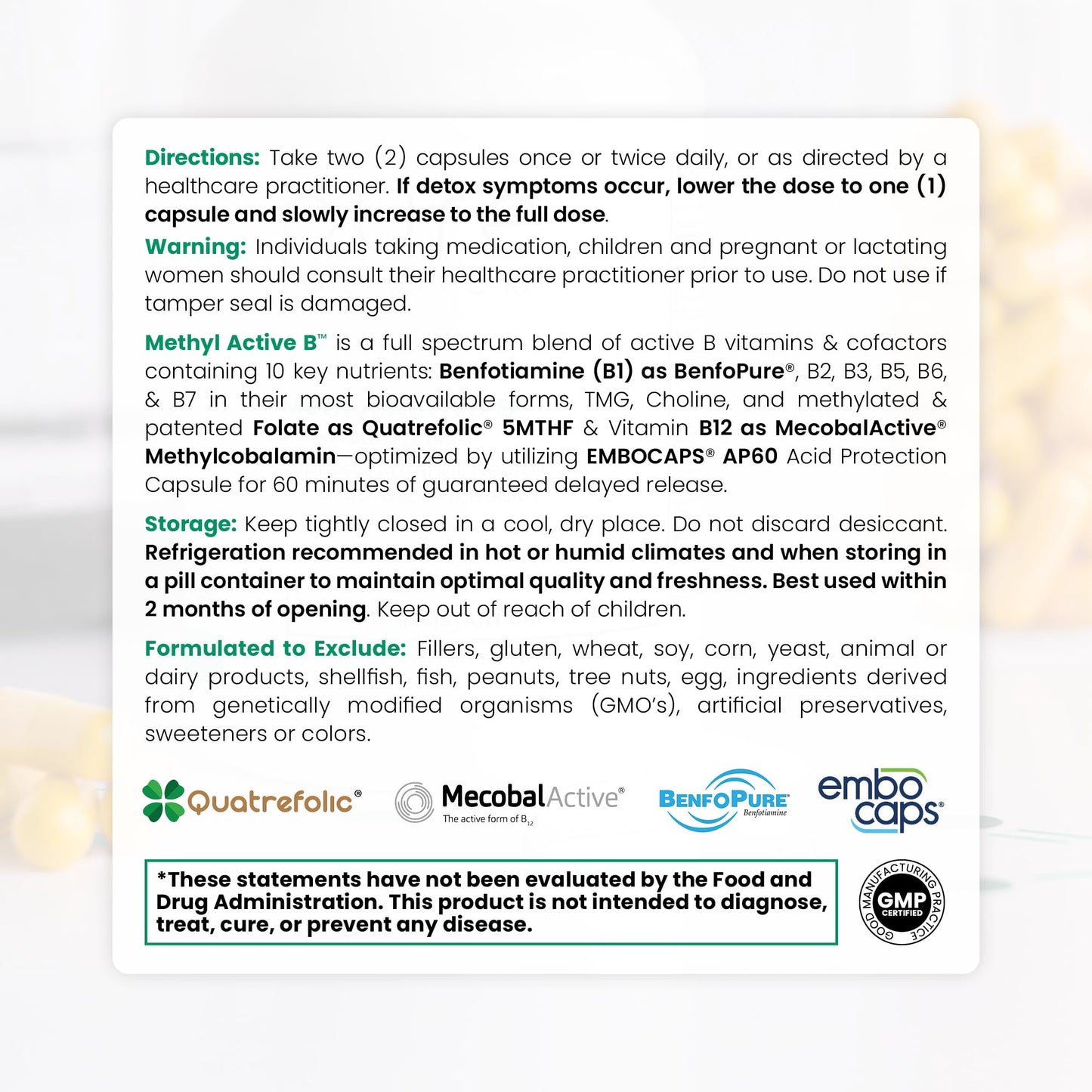 Cápsulas veganas vitaminas B Pure TheraPro Rx