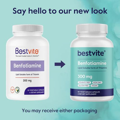 Cápsulas vegetales Benfotiamina Bestvite para salud nerviosa