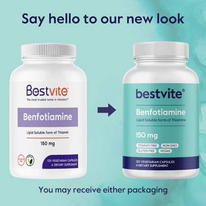 Cápsulas vegetales BESTVITE benfotiamina para salud