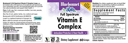 Cápsulas vegetales Bluebonnet vitamina E espectro completo