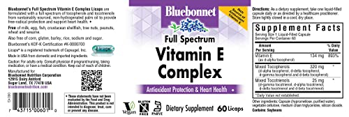 Cápsulas vegetales Bluebonnet vitamina E espectro completo