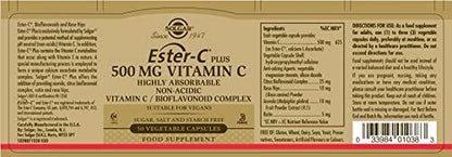 Cápsulas vegetales ester-c solgar paquete estándar