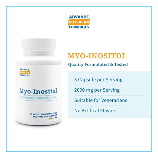 Cápsulas vegetales de inositol y PQQ sin gluten