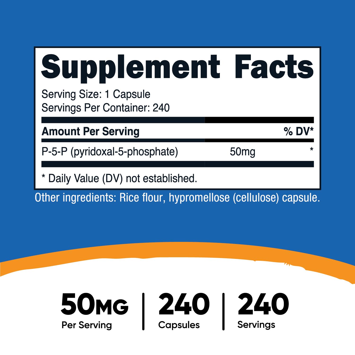 Cápsulas vegetales Nutricost vitamina b6 p5p 50mg