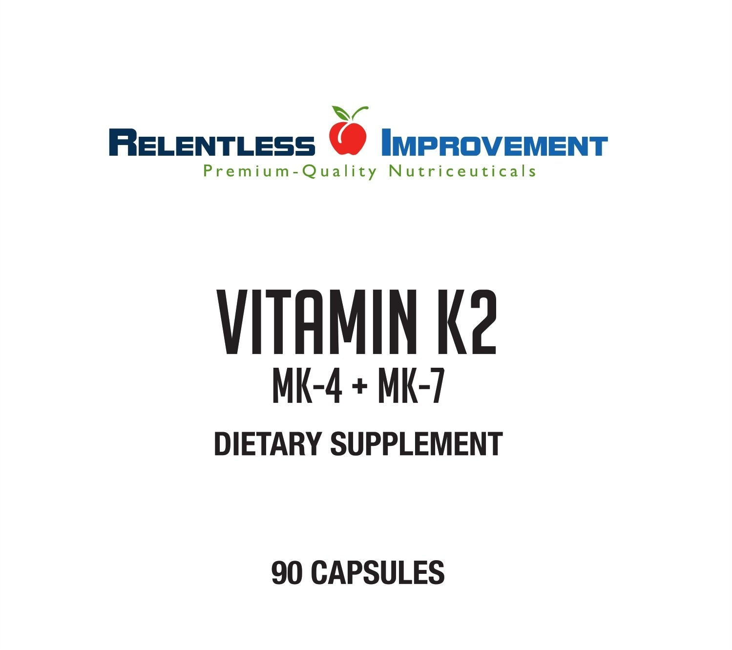 Cápsulas vegetales Relentless Improvement vitamina K2 MK4 MK7