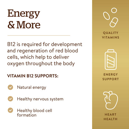 Cápsulas vegetales vitamina B12 Solgar para metabolismo