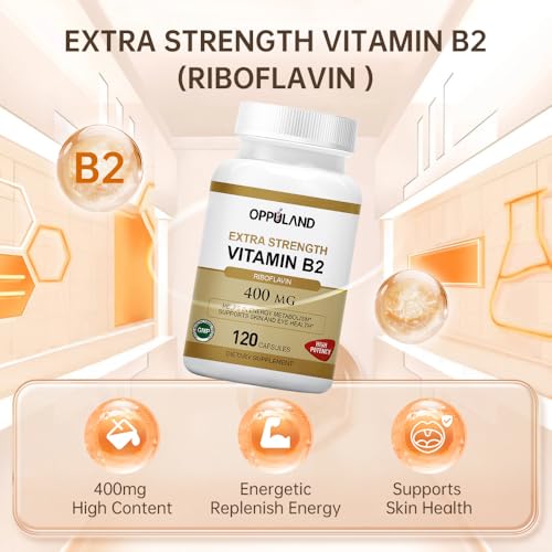 Cápsulas vegetales vitamina B2 Oppuland para piel y ojos