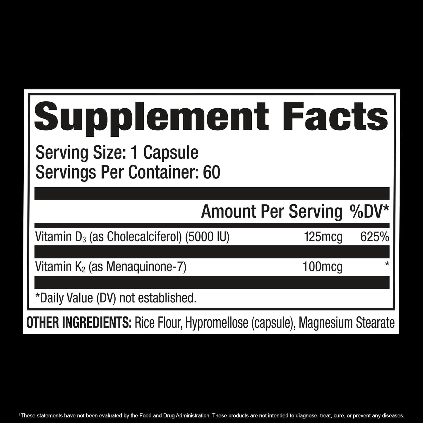 Cápsulas vegetales de vitamina d3 k2 gat sport 60 unidades