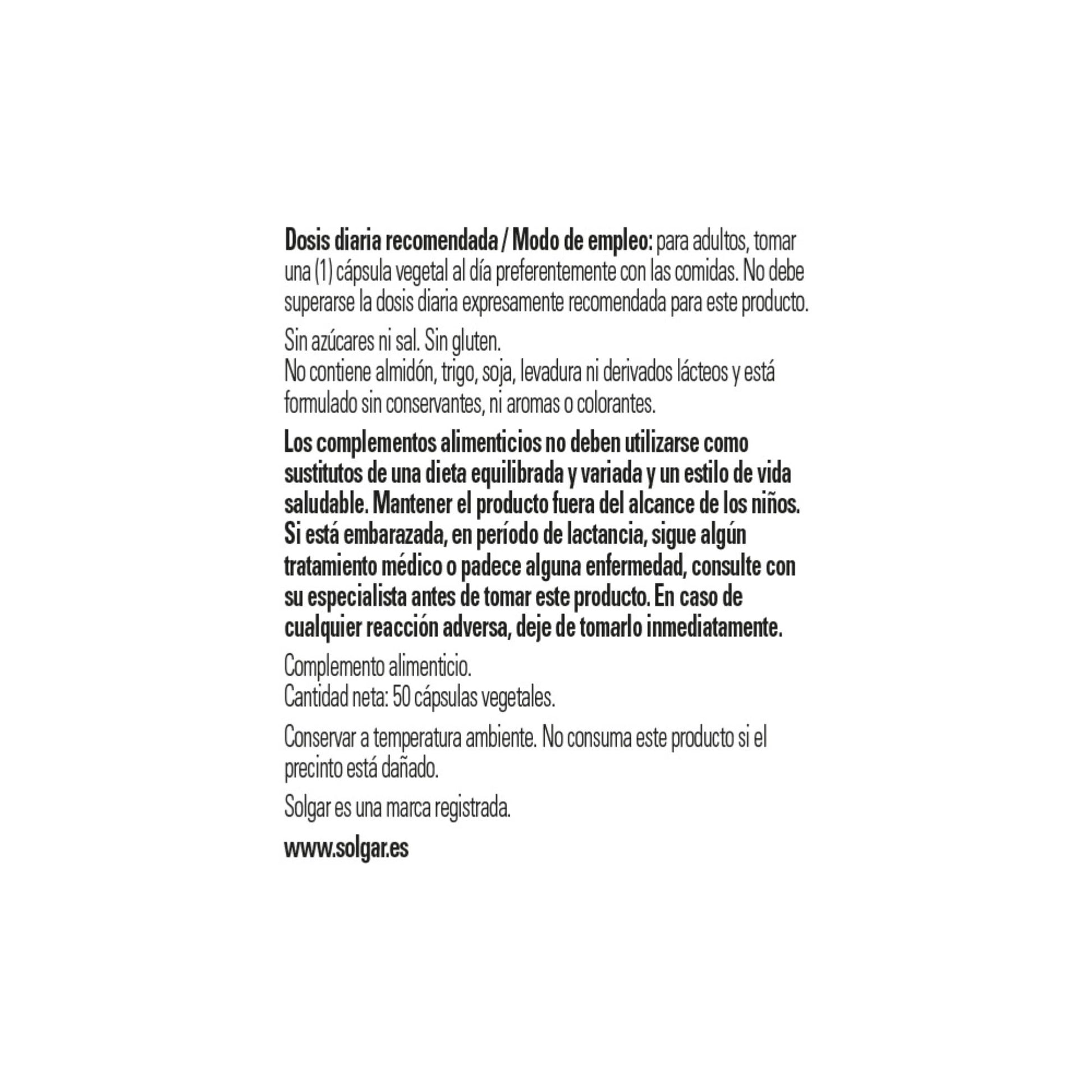 Cápsulas vegetales de vitamina D3 SOLGAR para salud ósea