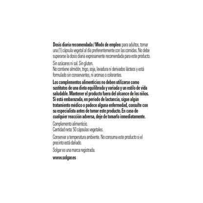 Cápsulas vegetales de vitamina D3 SOLGAR para salud ósea