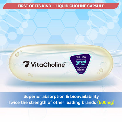 Cápsulas vegetarianas First Liquid Choline 500 mg VitaCholine