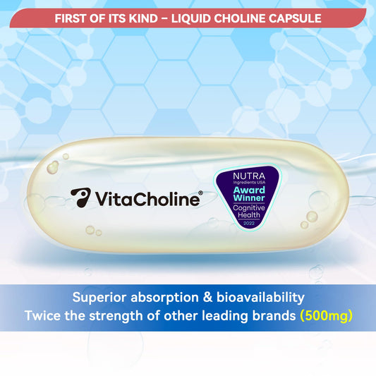 Cápsulas vegetarianas First Liquid Choline 500 mg VitaCholine