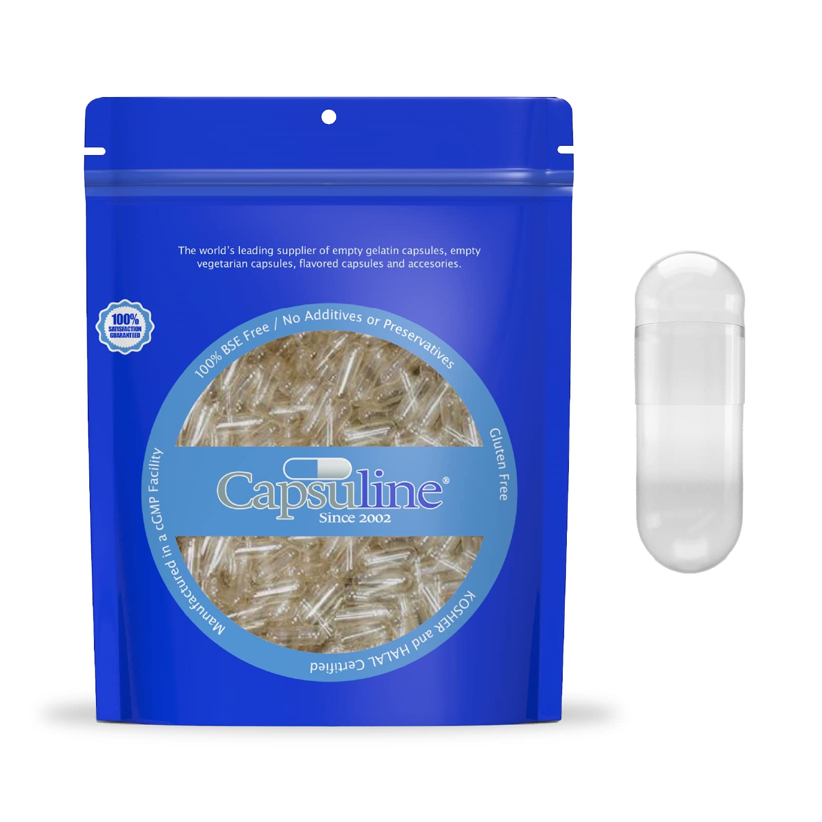Cápsulas vegetarianas tamaño 00 en paquete azul