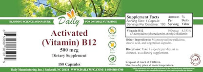 Cápsulas vegetarianas vitamina b12 activada Daily Manufacturing
