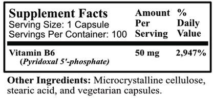 Cápsulas vegetarianas vitamina B6 activada Daily