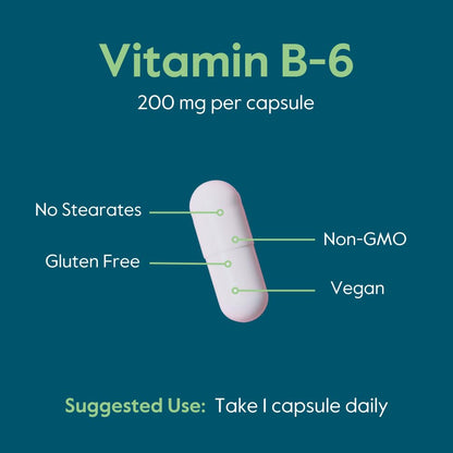 Cápsulas vegetarianas de vitamina b6 bestvite sin OGM