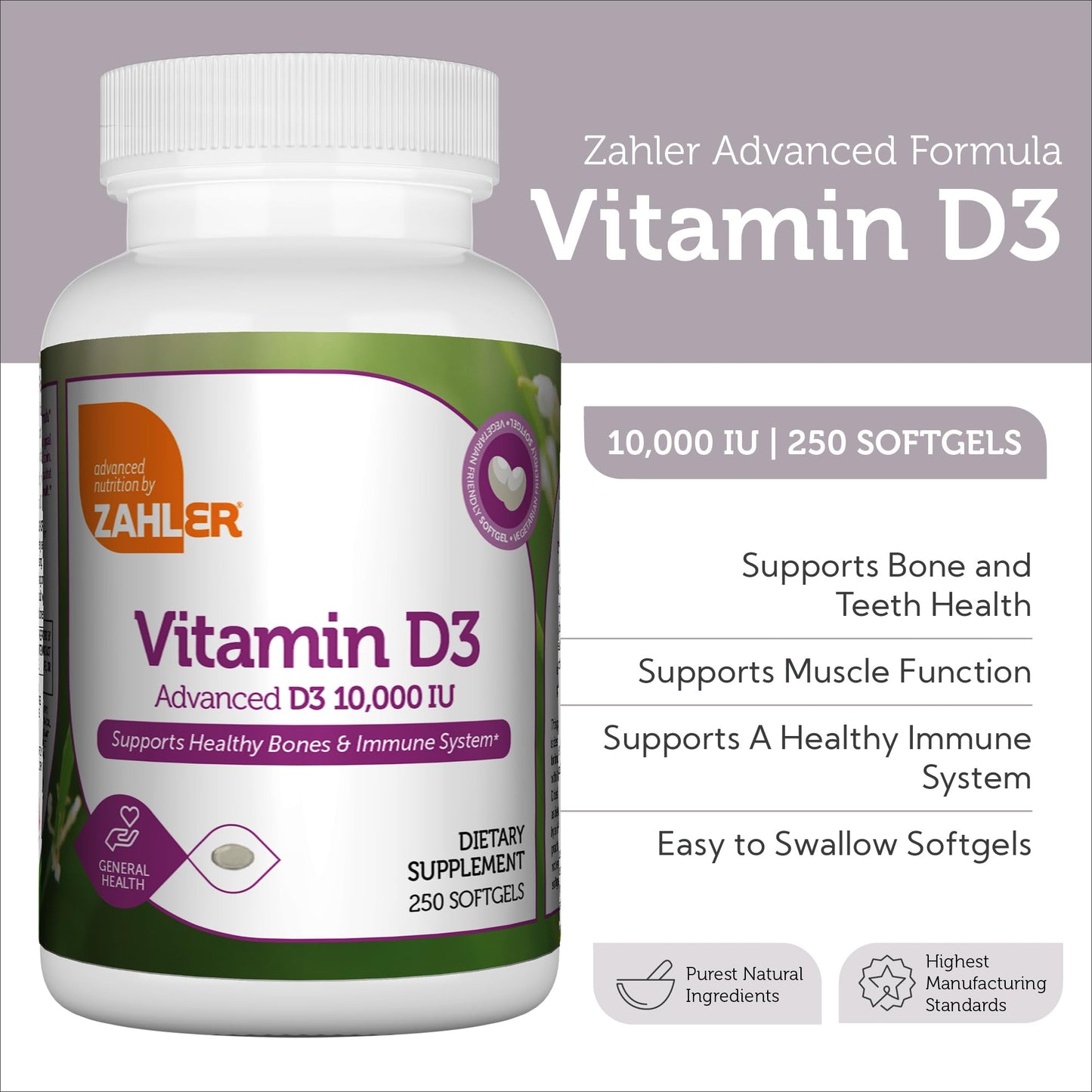 Cápsulas vegetarianas extra fuertes vitamin D3 10,000 UI