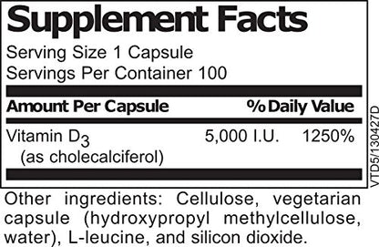Cápsulas vegetarianas Vitamina D3 alta potencia Adaptogen Research