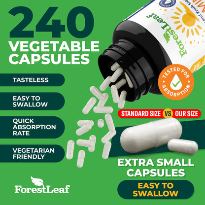 Cápsulas vegetarianas vitamina d3 forestleaf alta potencia