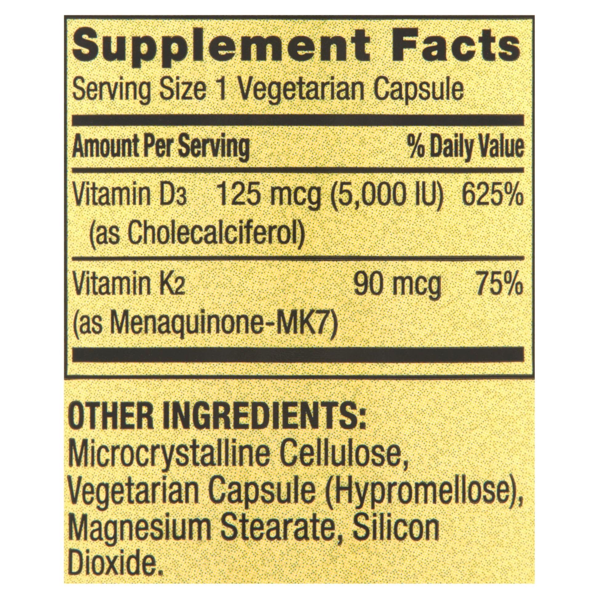 Cápsulas vegetarianas vitamina Hayvi K2 D3 5000 UI y envase portátil
