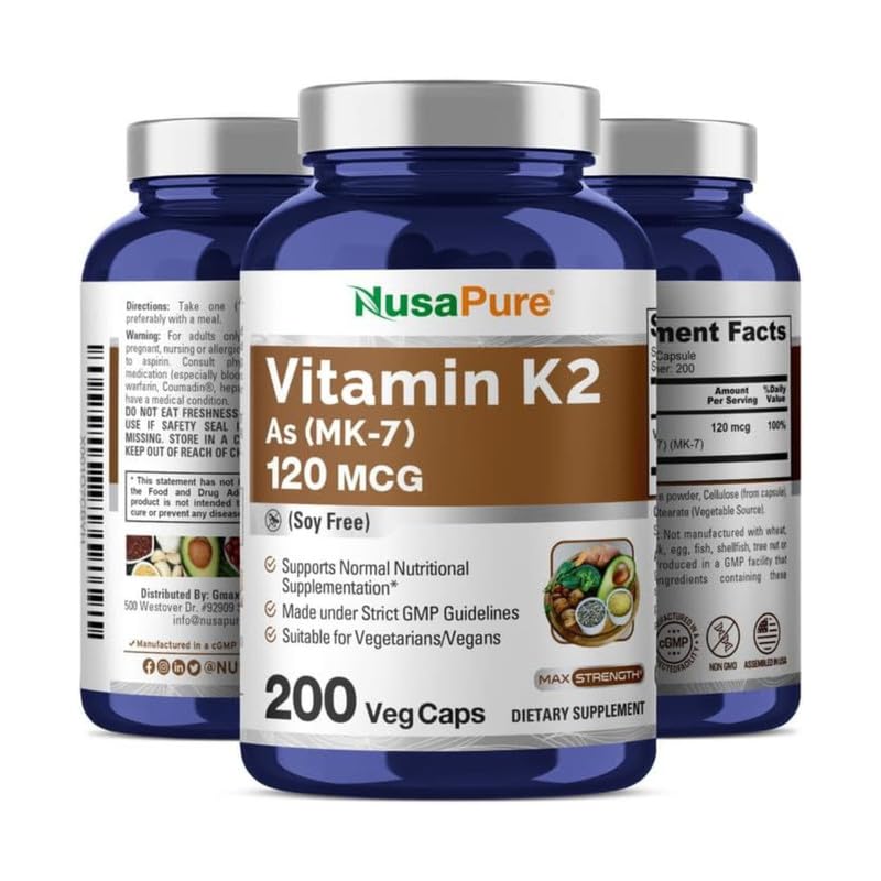 Cápsulas vegetarianas vitamina K2 MK7 NusaPure