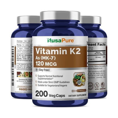 Cápsulas vegetarianas vitamina K2 MK7 NusaPure