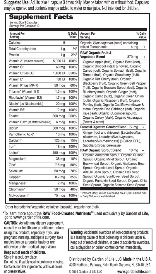 Cápsulas Vitamin Code RAW Prenatal cerca