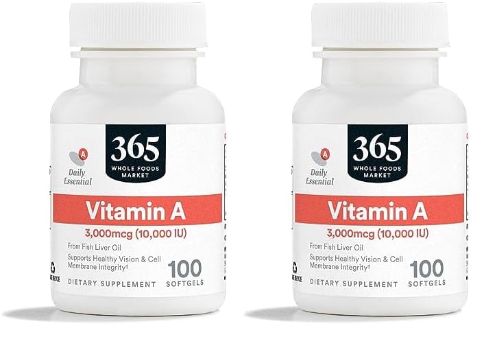 Cápsulas Vitamina A 10,000 UI 365 Whole Foods Market paquete doble