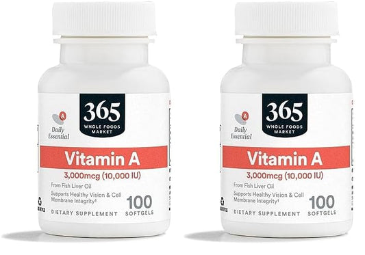 Cápsulas Vitamina A 10,000 UI 365 Whole Foods Market paquete doble