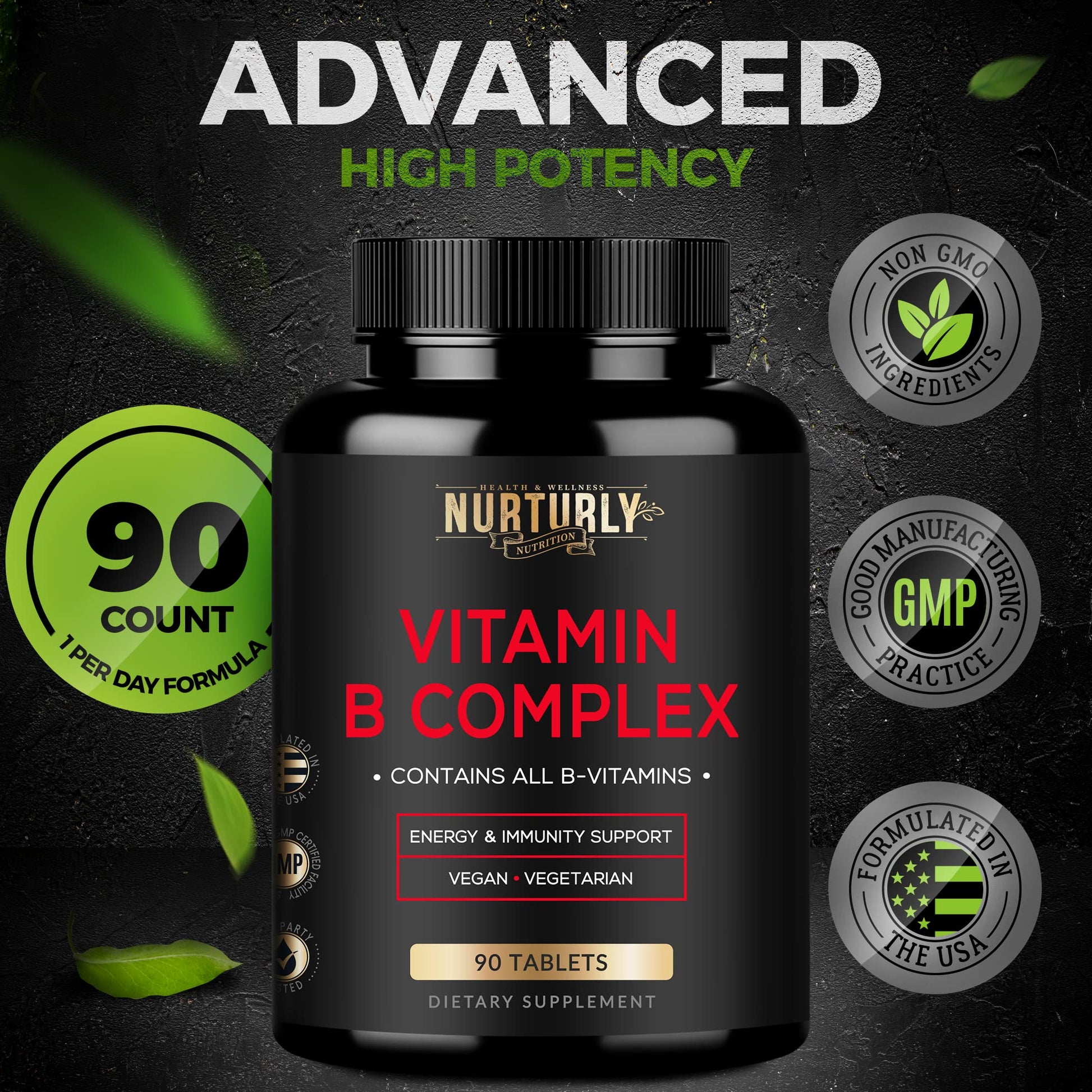 Cápsulas vitamina B NURTURLY sin gluten y sin soya