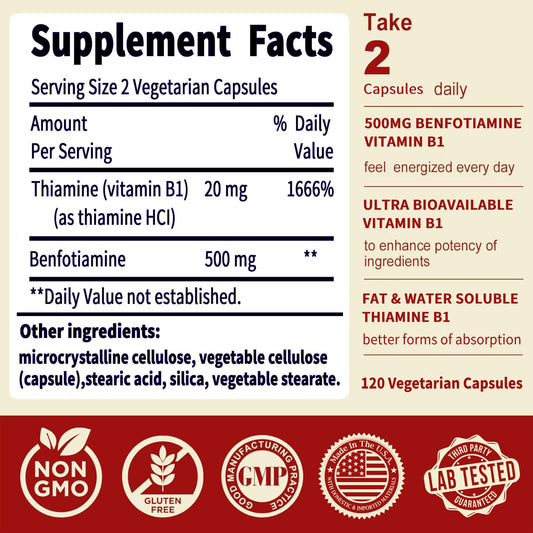 Cápsulas vitamina b1 liposoluble e hidrosoluble NoMiLu