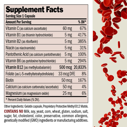 Cápsulas de vitamina b12 andrew lessman absorbción protegida