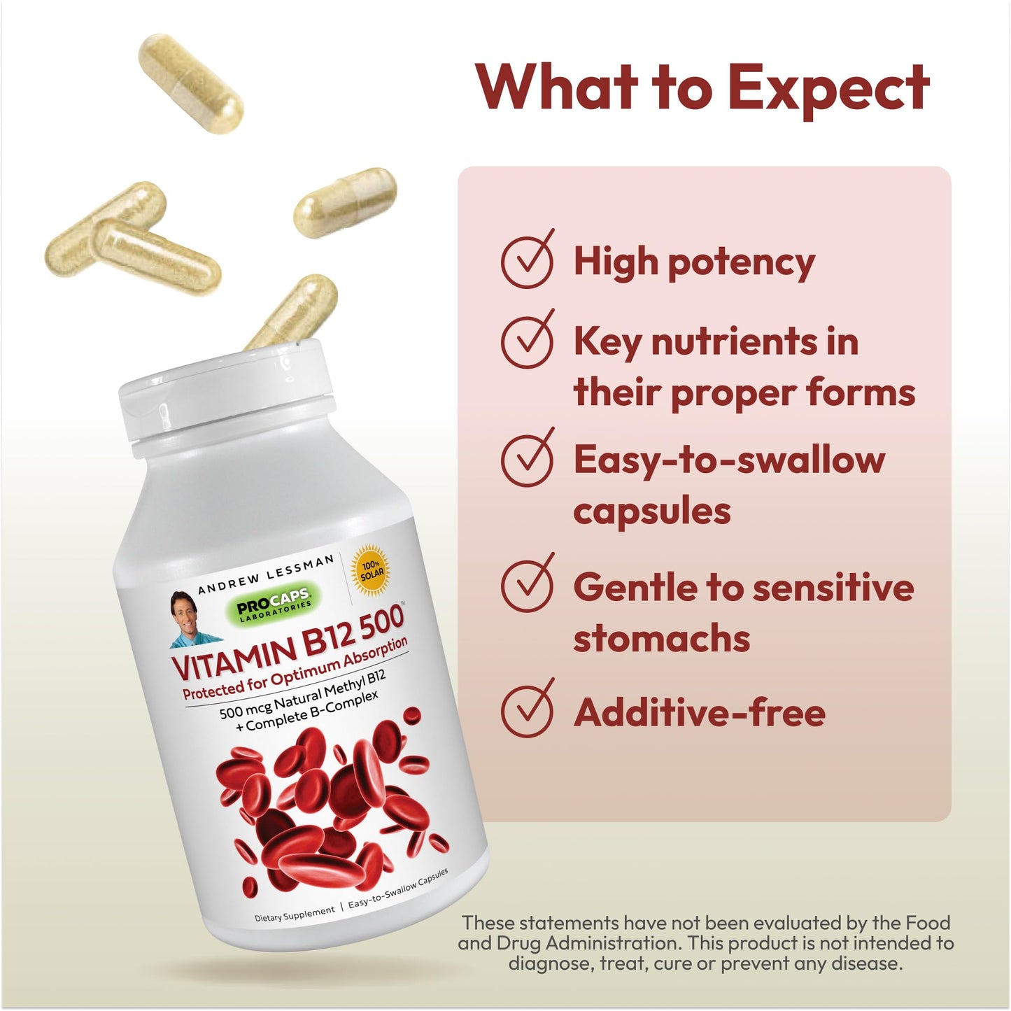 Cápsulas vitamina b12 extra protección para estrés y energía