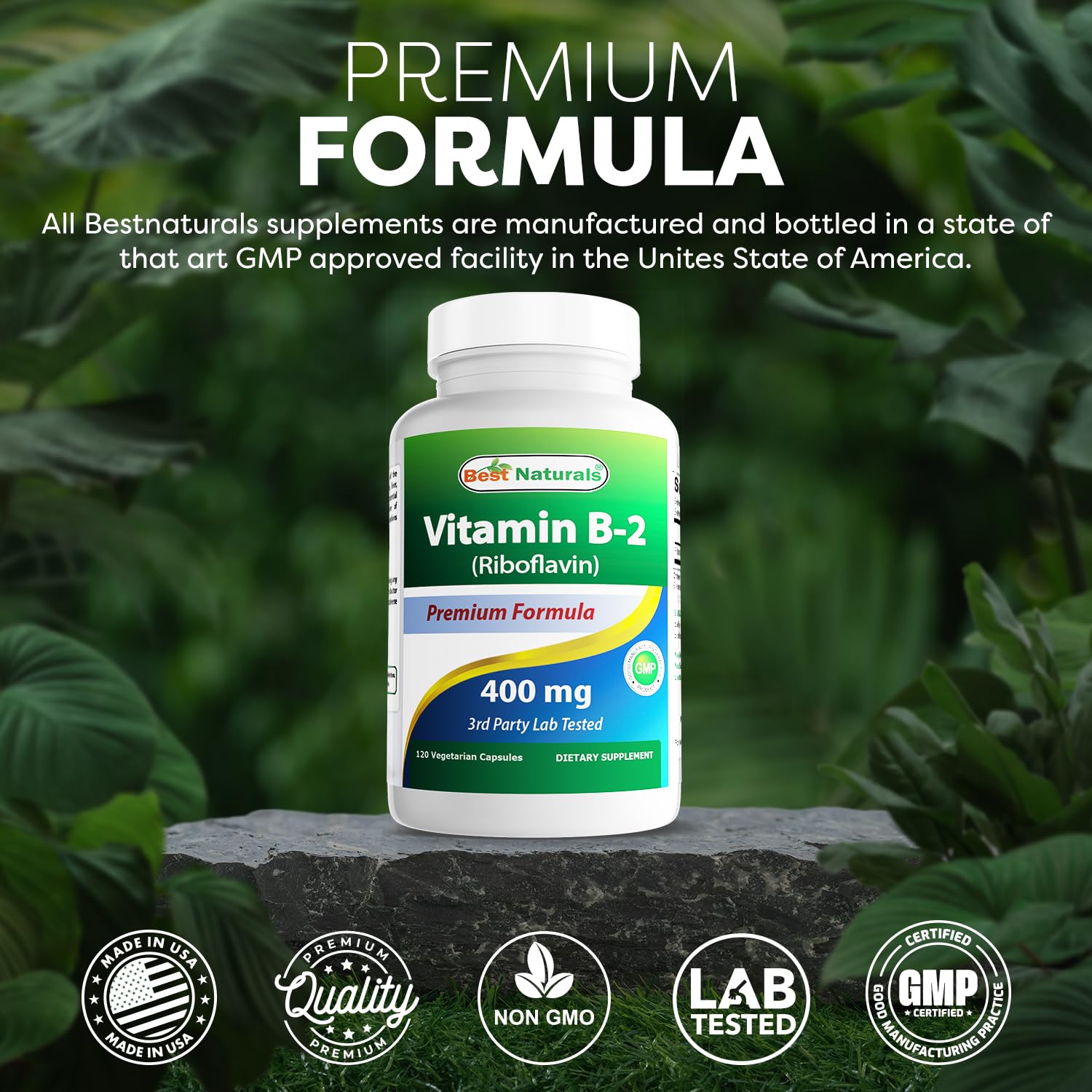 Cápsulas vitamina B2 Best Naturals sin aditivos artificiales