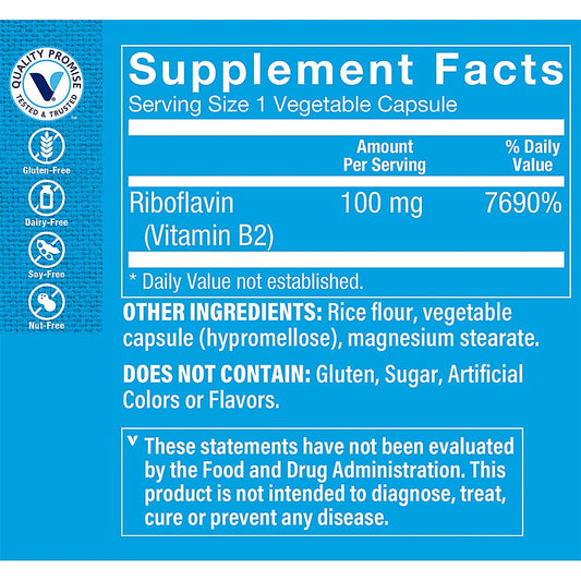 Cápsulas de vitamina B2 riboflavina The Vitamin Shoppe
