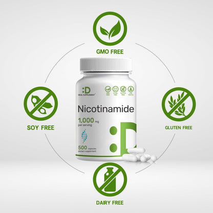 Capsulas vitamina B3 nicotinamida 1000mg por porción