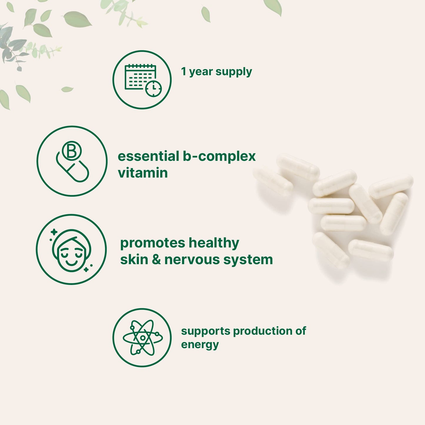 Cápsulas de vitamina B5 Micro Ingredients detalle