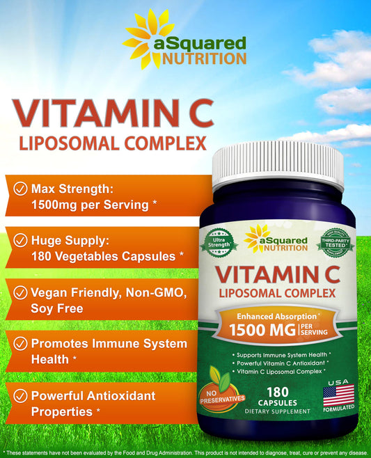 Cápsulas vitamina c liposomal 180 dosis 90 días