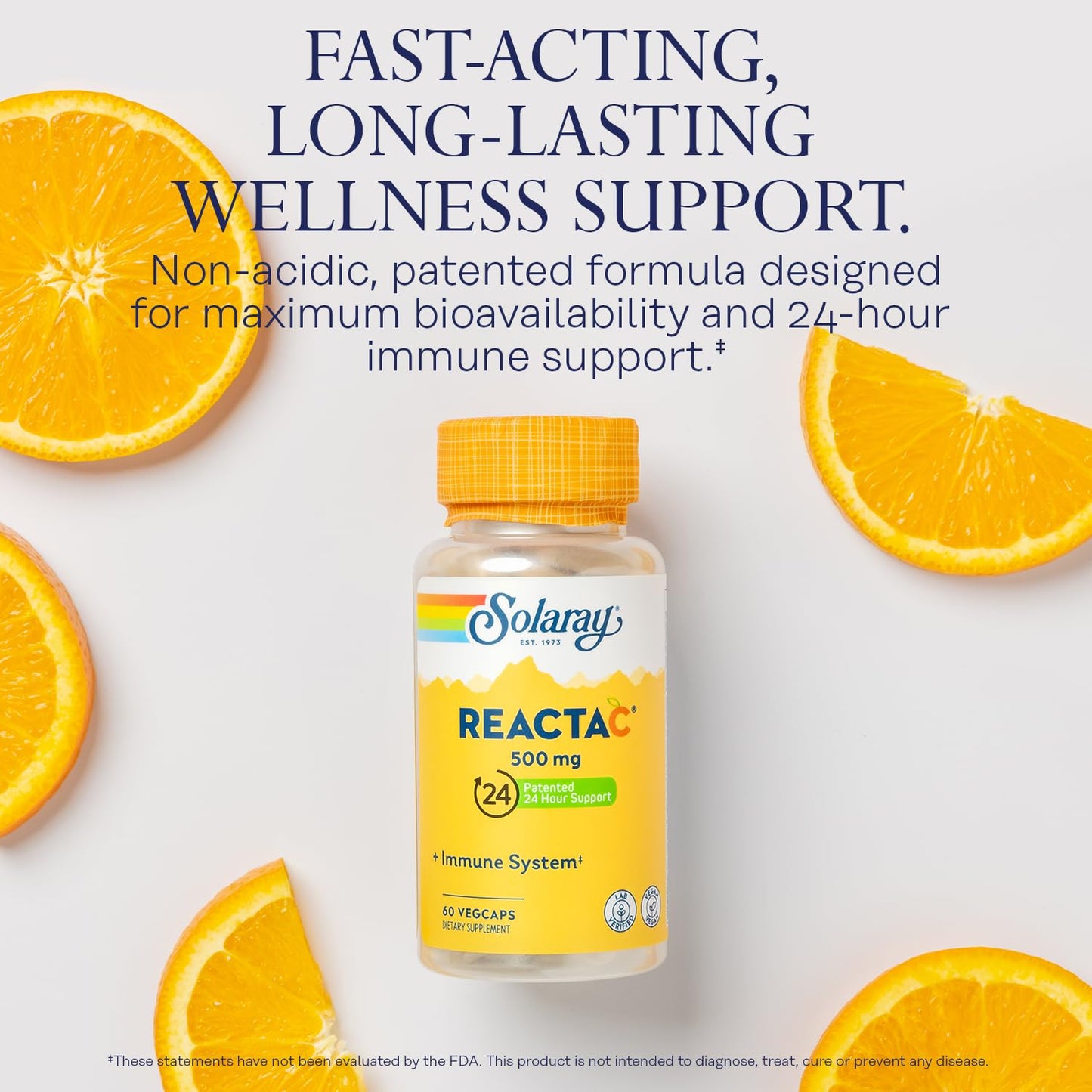Cápsulas de vitamina C solaray reacta-c para soporte inmunológico