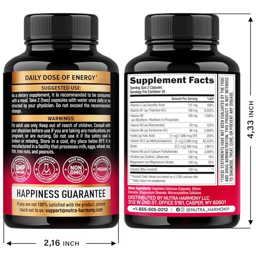 Cápsulas vitamina complejo B y canela de Ceilán NUTRAHARMONY
