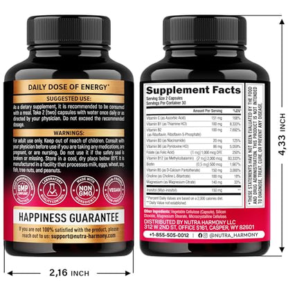 Cápsulas vitamina complejo B y canela de Ceilán NUTRAHARMONY