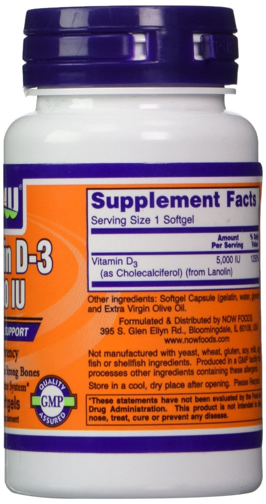 Cápsulas de vitamina D-3 5000 IU