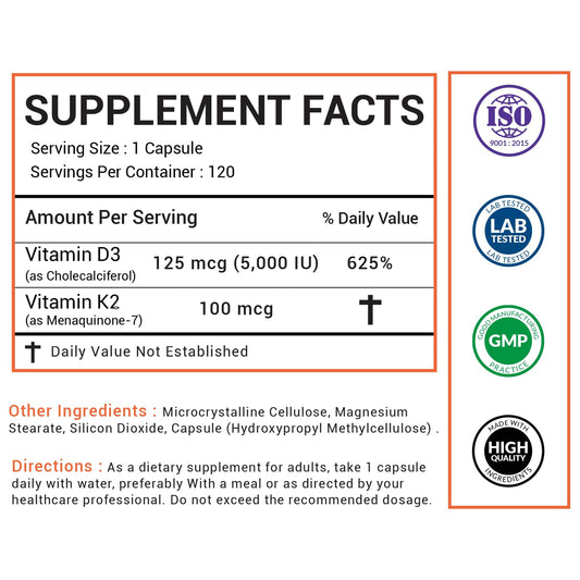 Cápsulas pequeñas vitamina D3 alta potencia American Choice